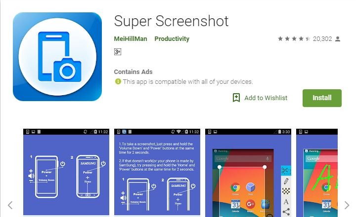 screenshot app for android no root