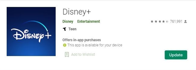 how to update Disney Plus App on LG smart TV