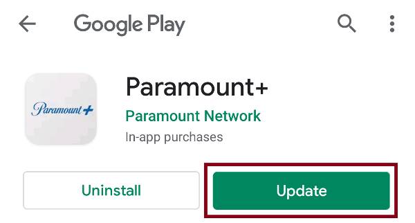 Update Paramount Plus to fix on Samsung TV