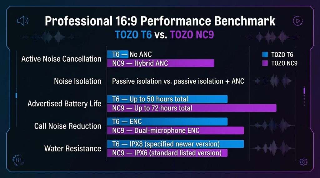 TOZO T6 vs NC9